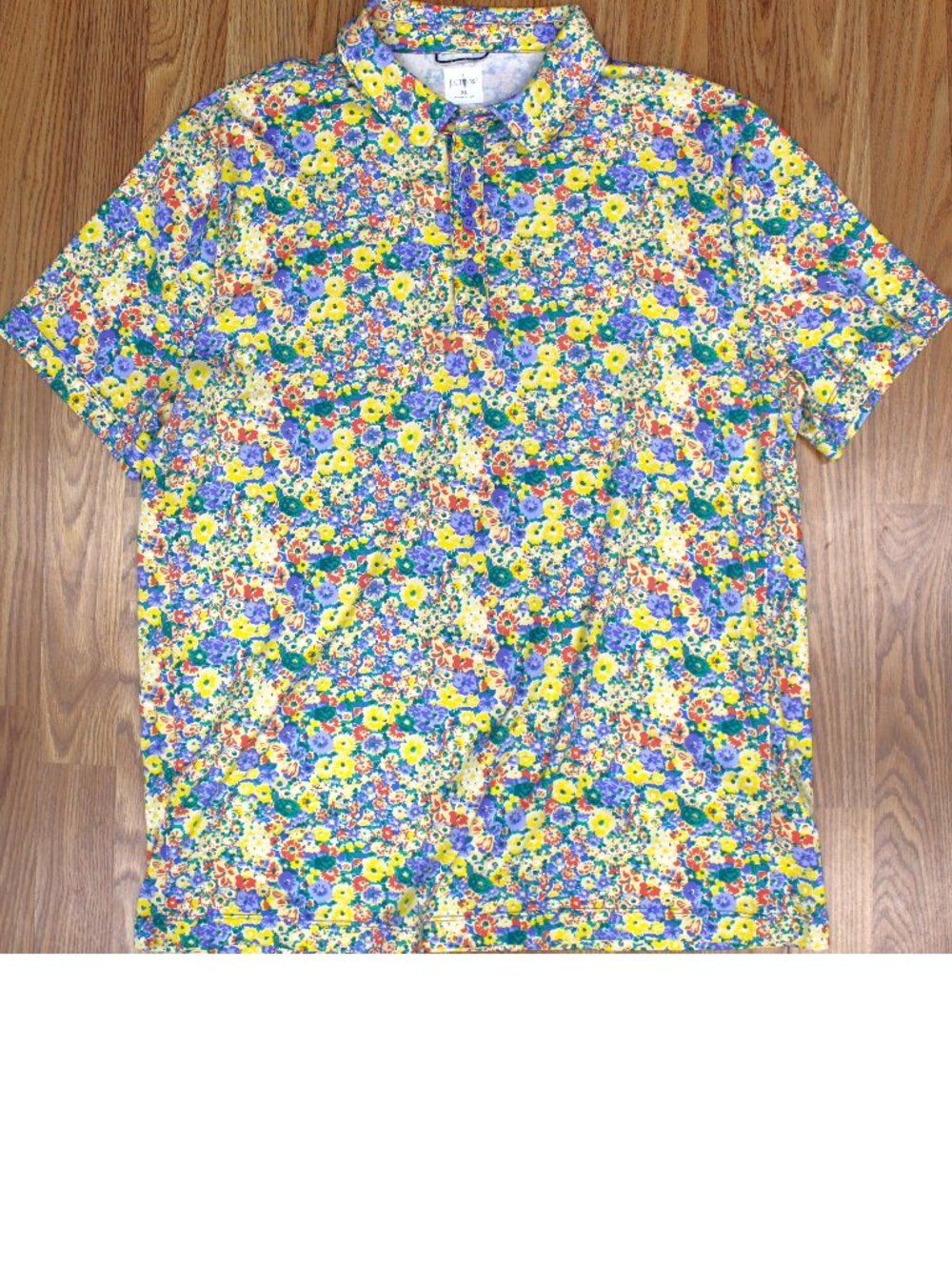 J.CREW FLORAL PRINT CLASSIC FIT POLO SHIRT COTTON/COOLMAX BLEND Sz X-LARGE, XL